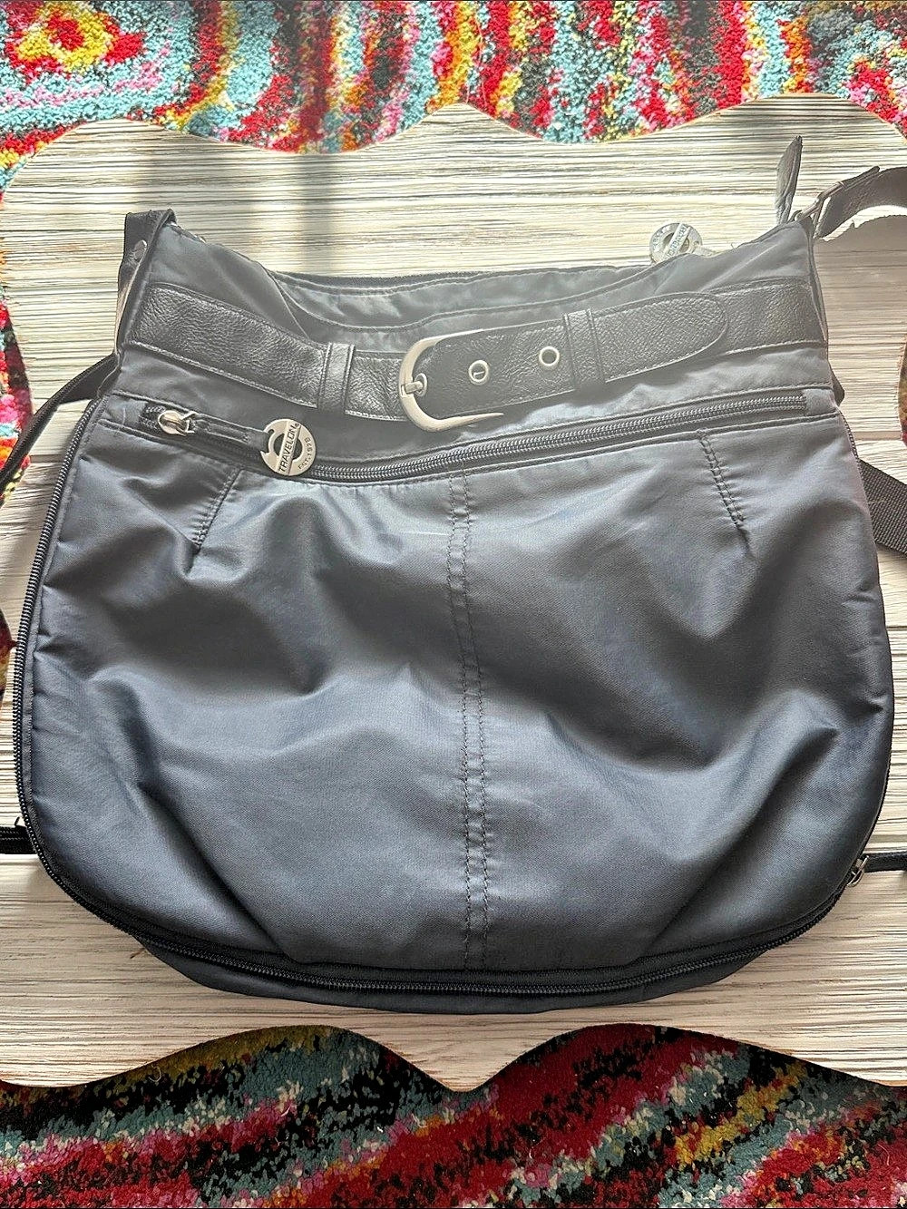 Travelon Anti-Theft Classic Crossbody Bucket Bag Black